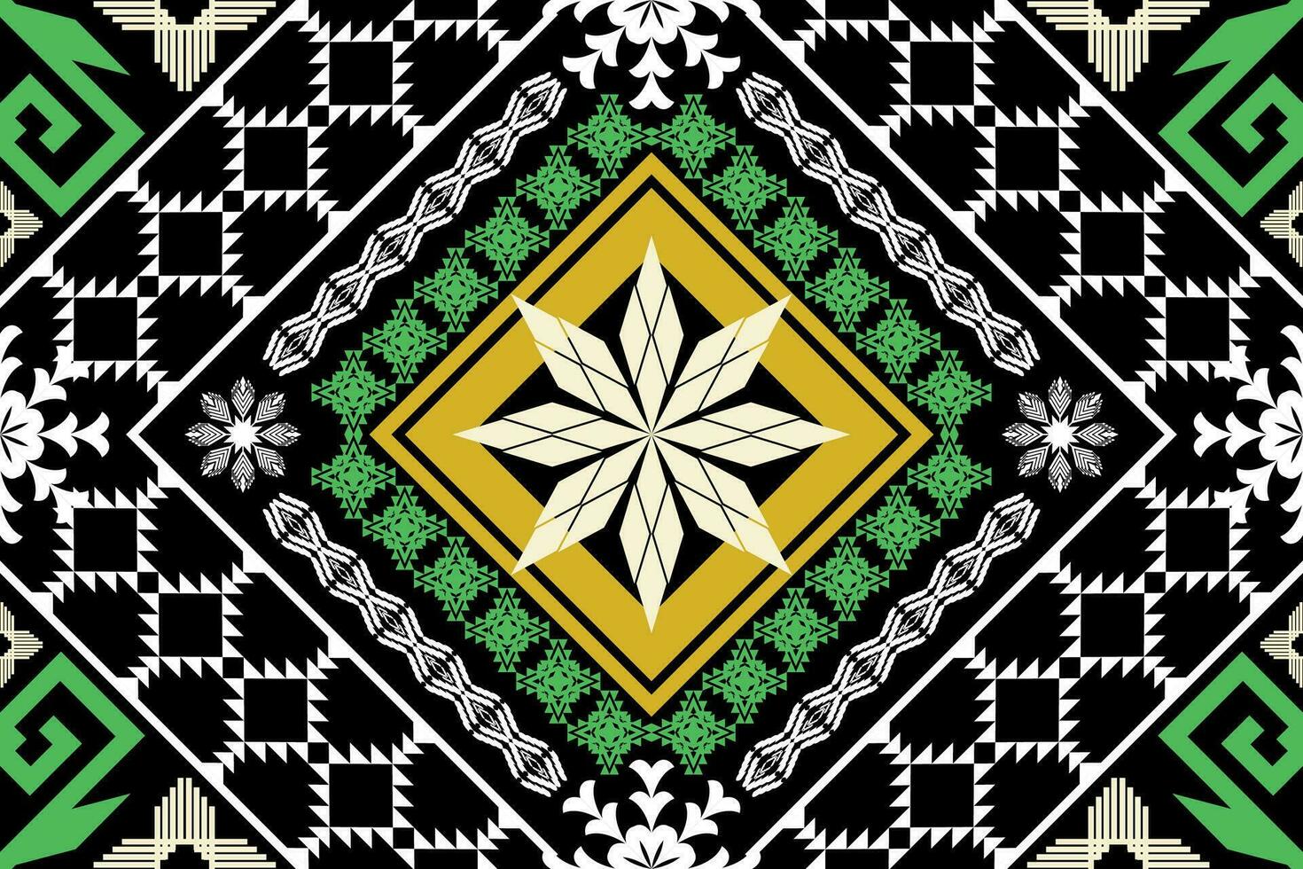 Ikat ethnisch aztekisch Stickerei Stil.Figur geometrisch orientalisch traditionell Kunst Musterdesign zum Ikat Hintergrund, Hintergrund, Mode, Kleidung, Verpackung, Stoff, Element, Sarong, Grafik, Vektor Illustration.