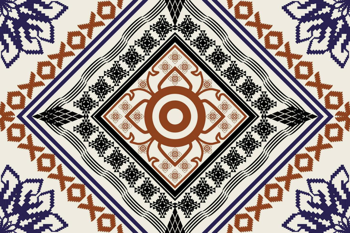 Ikat ethnisch aztekisch Stickerei Stil.Figur geometrisch orientalisch traditionell Kunst Musterdesign zum Ikat Hintergrund, Hintergrund, Mode, Kleidung, Verpackung, Stoff, Element, Sarong, Grafik, Vektor Illustration.