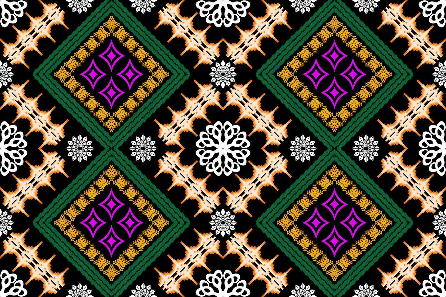 Ikat ethnisch aztekisch Stickerei Stil.Figur geometrisch orientalisch traditionell Kunst Musterdesign zum Ikat Hintergrund, Hintergrund, Mode, Kleidung, Verpackung, Stoff, Element, Sarong, Grafik, Vektor Illustration.