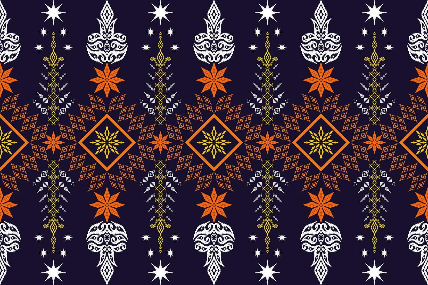 Ikat ethnisch aztekisch Stickerei Stil.Figur geometrisch orientalisch traditionell Kunst Musterdesign zum Ikat Hintergrund, Hintergrund, Mode, Kleidung, Verpackung, Stoff, Element, Sarong, Grafik, Vektor Illustration.