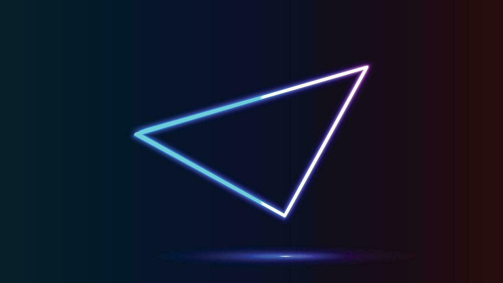 neon triangel form. färgrik lysande bakgrund. neon stil. vektor illustration.