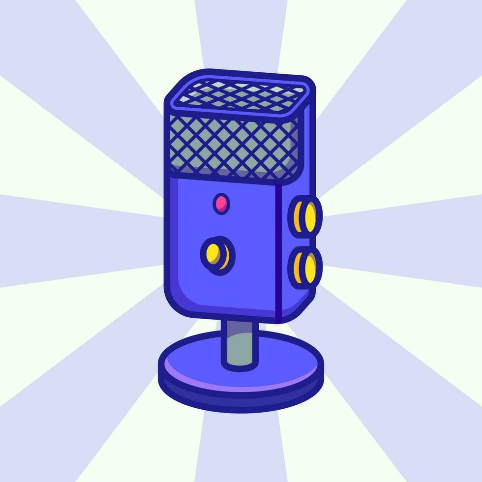 mikrofon illustration, gamer och banderoll Utrustning vektor