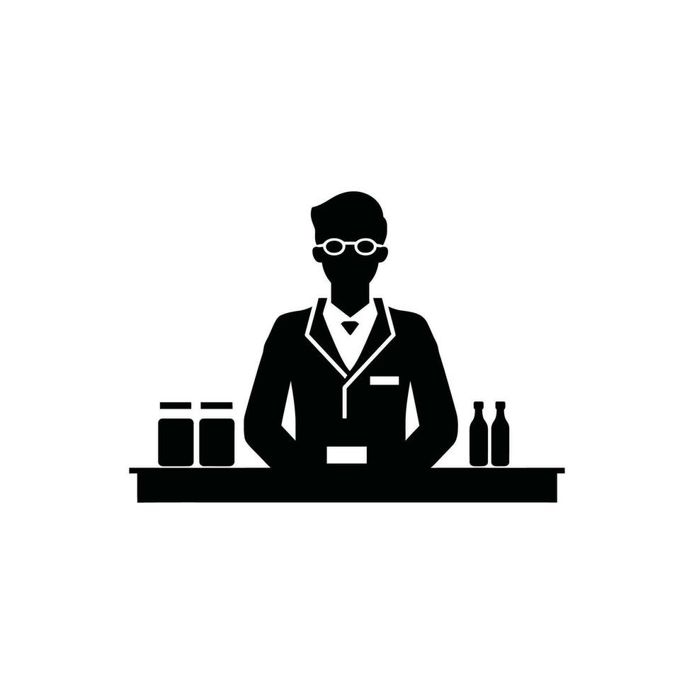 apotekare ikon på vit bakgrund - enkel vektor illustration