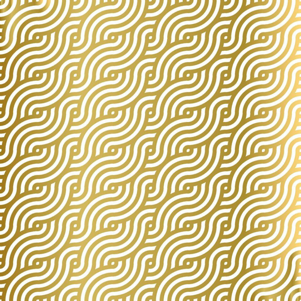 Muster nahtlos Luxus Weiß und Gold Welle Kreis Linie abstrakt. geometrisch Linie Panorama Vektor Design zum Weihnachten Hintergrund