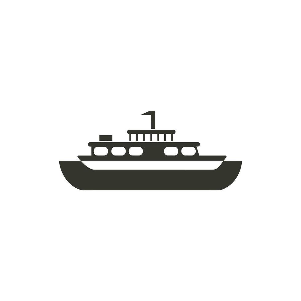 en färja båt ikon på vit bakgrund - enkel vektor illustration