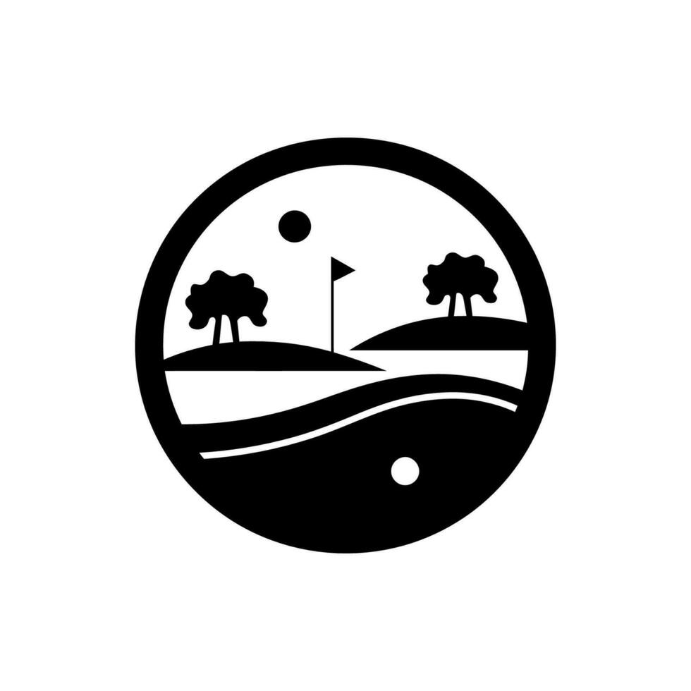 golf kurs ikon på vit bakgrund - enkel vektor illustration