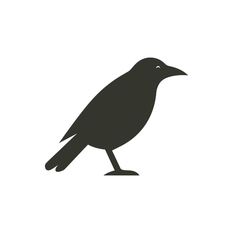 Rabe Vogel Symbol auf Weiß Hintergrund - - einfach Vektor Illustration