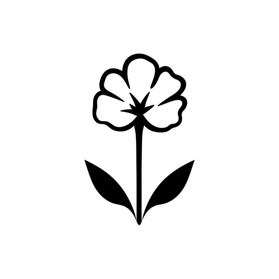 bomull blomma ikon isolerat på vit bakgrund vektor