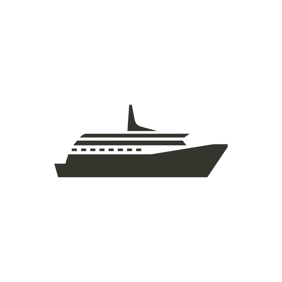 kryssning fartyg ikon på vit bakgrund - enkel vektor illustration