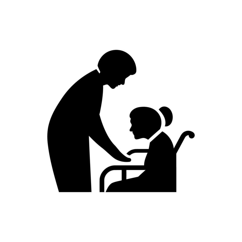 Pflege- Zuhause Symbol auf Weiß Hintergrund vektor