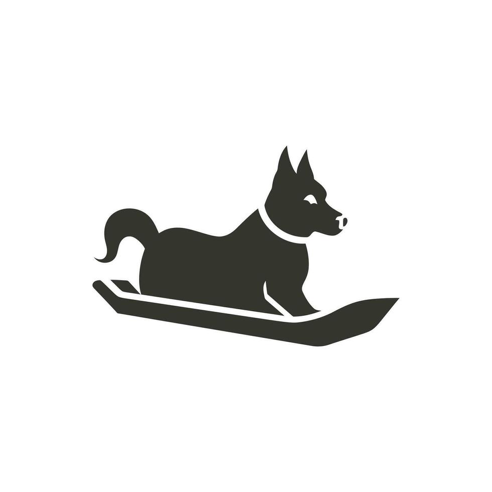 hund kälke ikon på vit bakgrund - enkel vektor illustration