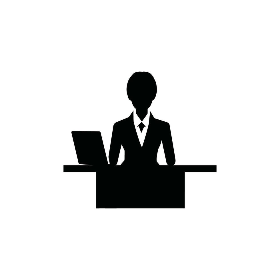 Büro Assistent Symbol auf Weiß Hintergrund - - einfach Vektor Illustration