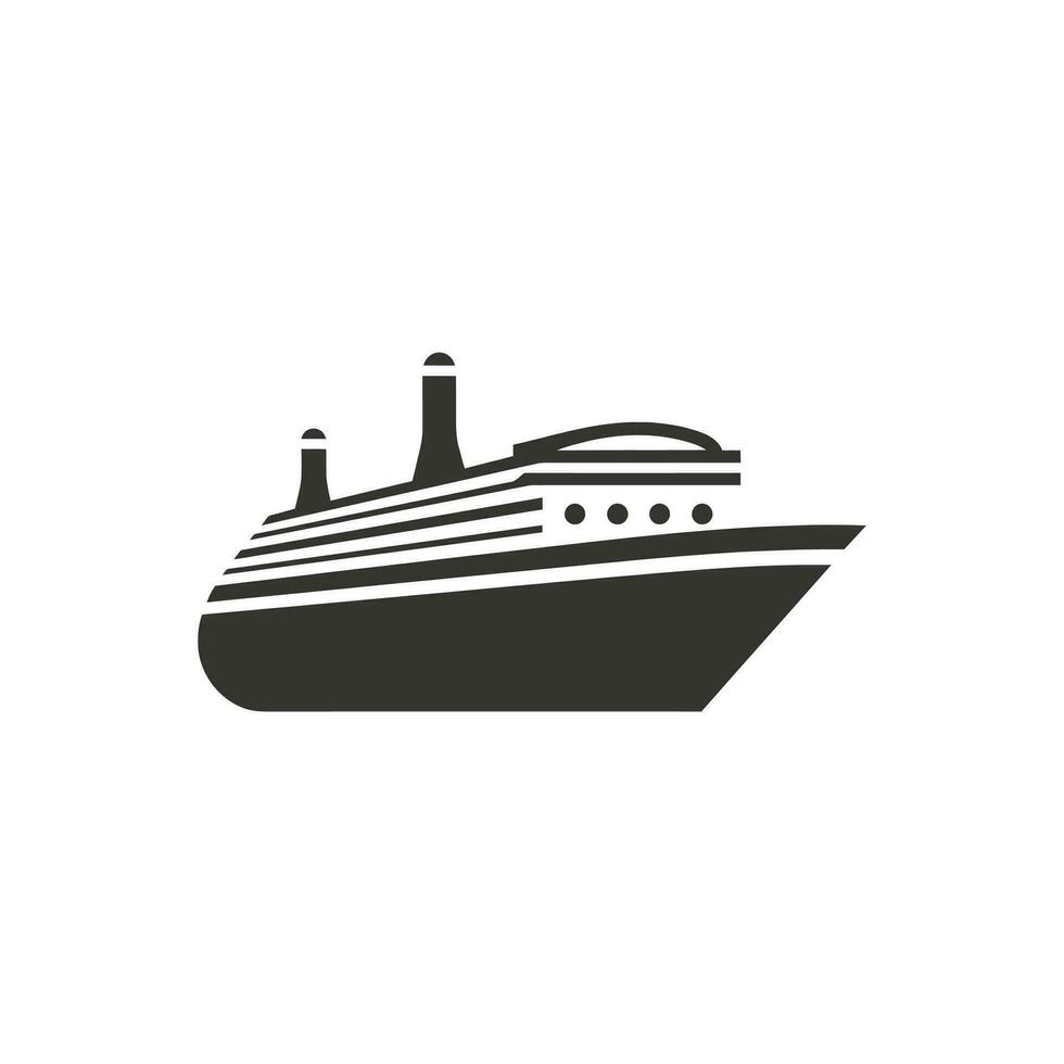 Kreuzfahrt Schiff Symbol auf Weiß Hintergrund - - einfach Vektor Illustration