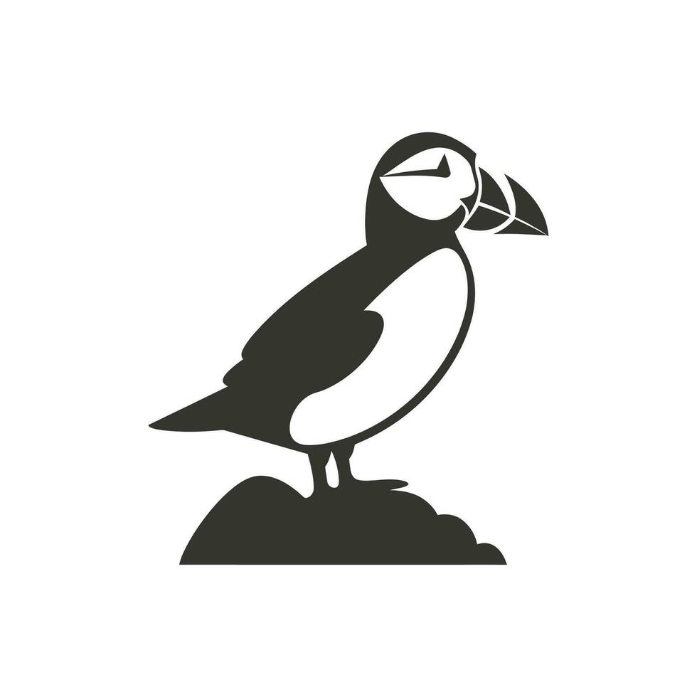 Papageientaucher Vogel Symbol auf Weiß Hintergrund - - einfach Vektor Illustration