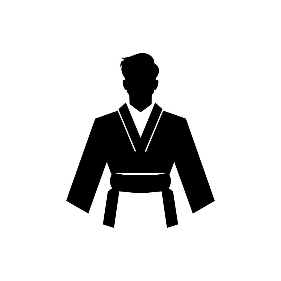 karate bälte ikon på vit bakgrund - enkel vektor illustration