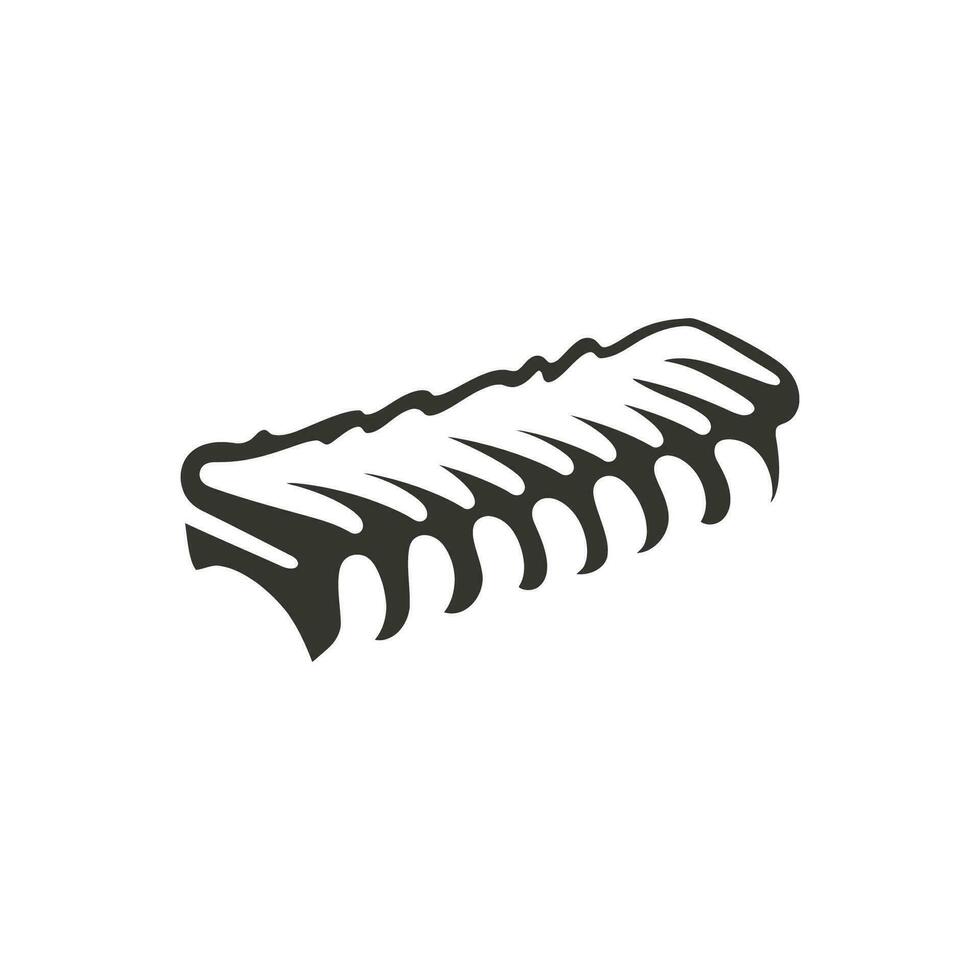 Grill Rippen Symbol auf Weiß Hintergrund - - einfach Vektor Illustration