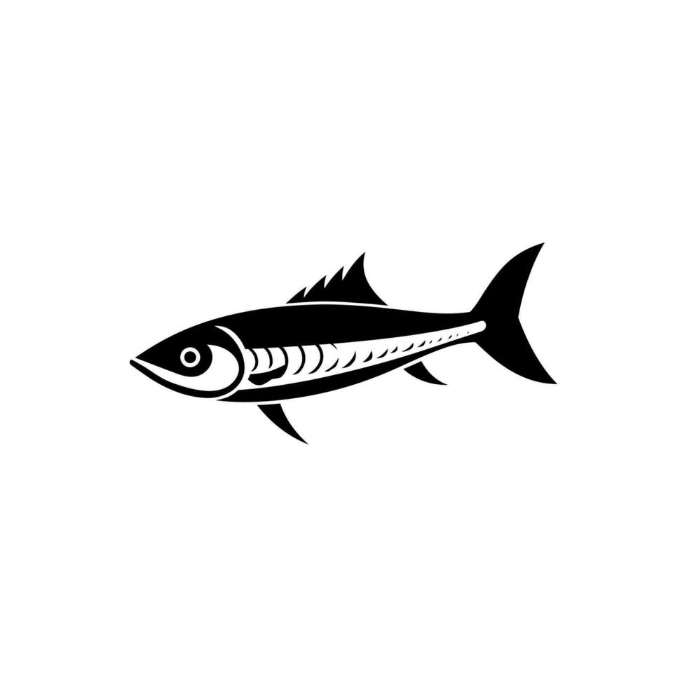 kung makrill fisk ikon på vit bakgrund - enkel vektor illustration