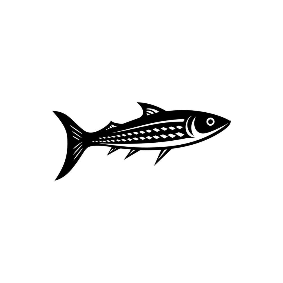 König Makrele Fisch Symbol auf Weiß Hintergrund - - einfach Vektor Illustration