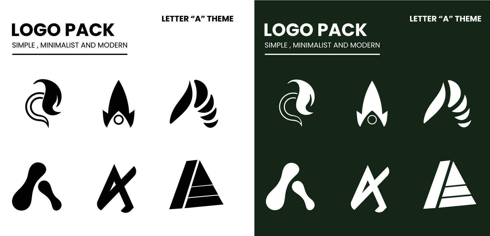 Logo Pack mit ein einfach minimalistisch und modern Stil mit ein Brief ein Thema vektor