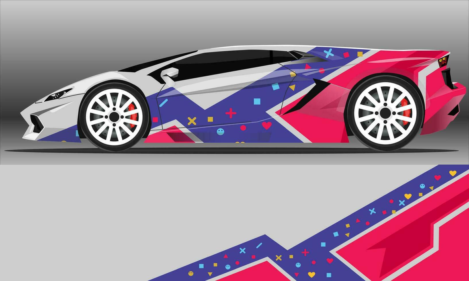 bil dekal wrap design vektor. abstrakt stripe racing för livery, fordon, rally, race, bil. vektor