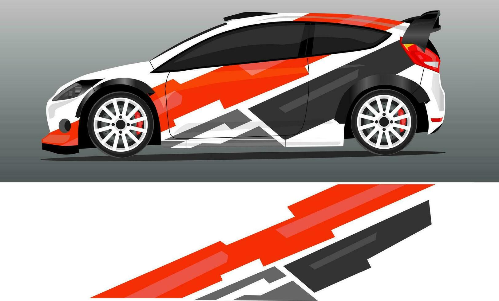 Designvektor für Autoaufkleber. abstrakte Streifenrennen für Lackierung, Fahrzeug, Rallye, Rennen, Auto. vektor
