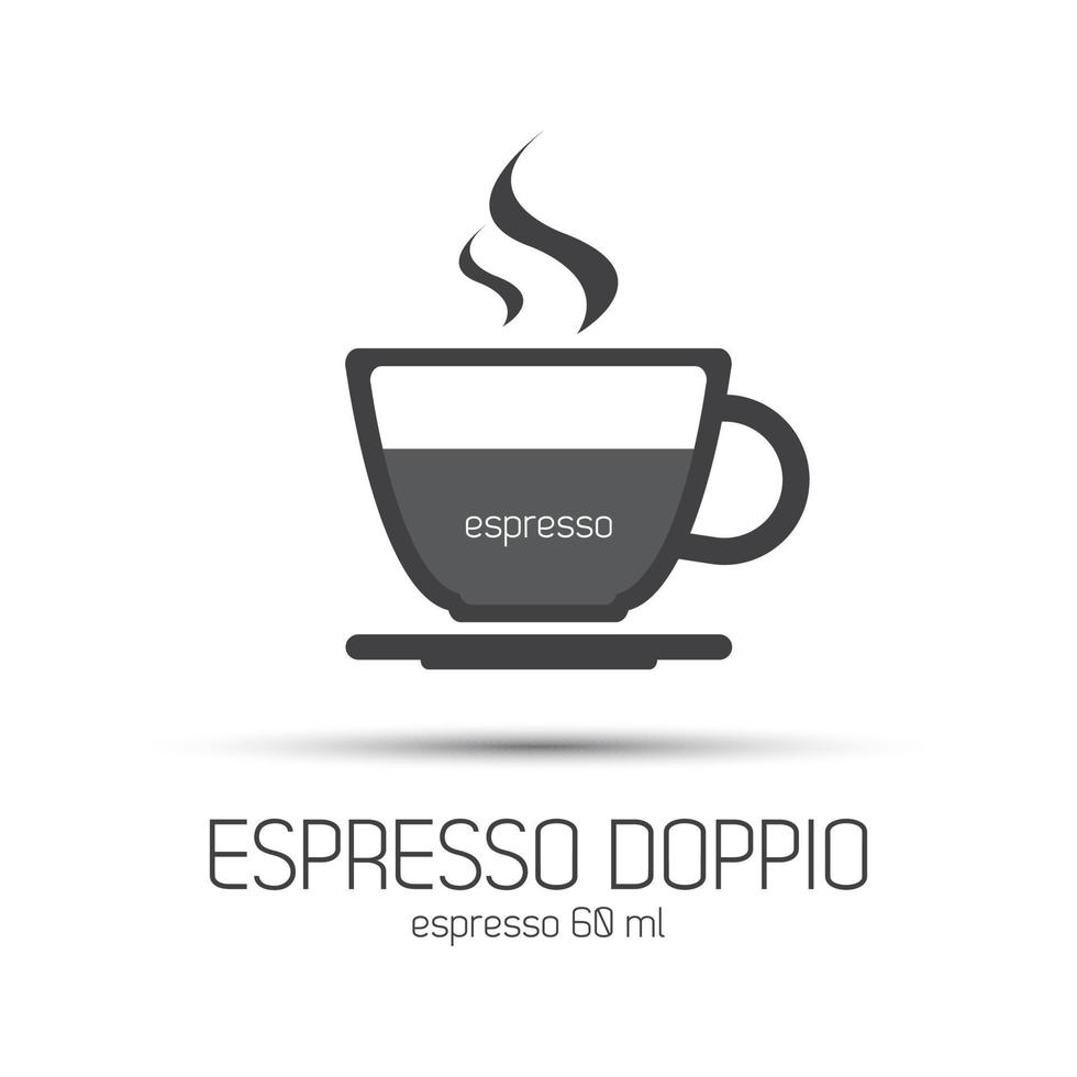 kopp kaffe espresso doppio ikon. enkel vektorillustration vektor