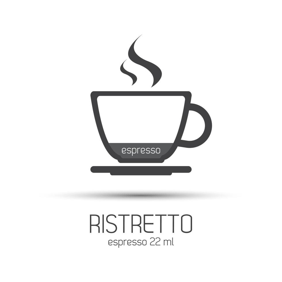 kopp kaffe ristretto ikon. enkel vektorillustration vektor