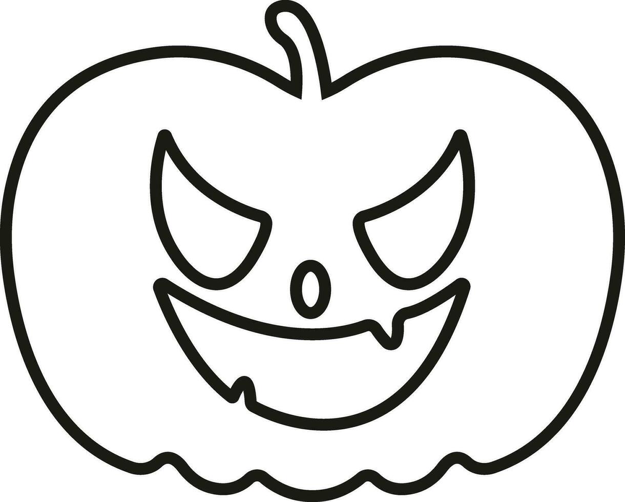 rolig halloween pumpa ansikte ikon linje stil skrämmande ansikte isolerat transparent bakgrund domkraft lykta pumpa leende mall för halloween hälsning kort affisch broschyr eller flygblad. vektor appar hemsida