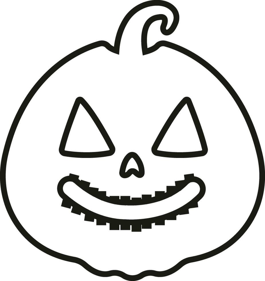 rolig halloween pumpa ansikte ikon linje stil skrämmande ansikte isolerat transparent bakgrund domkraft lykta pumpa leende mall för halloween hälsning kort affisch broschyr eller flygblad. vektor appar hemsida