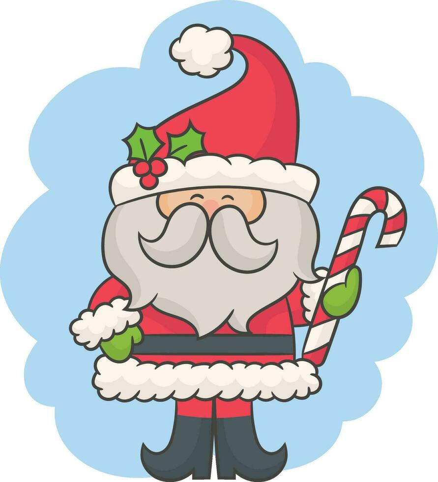 Weihnachten Gruß Karte mit Karikatur Santa claus vektor