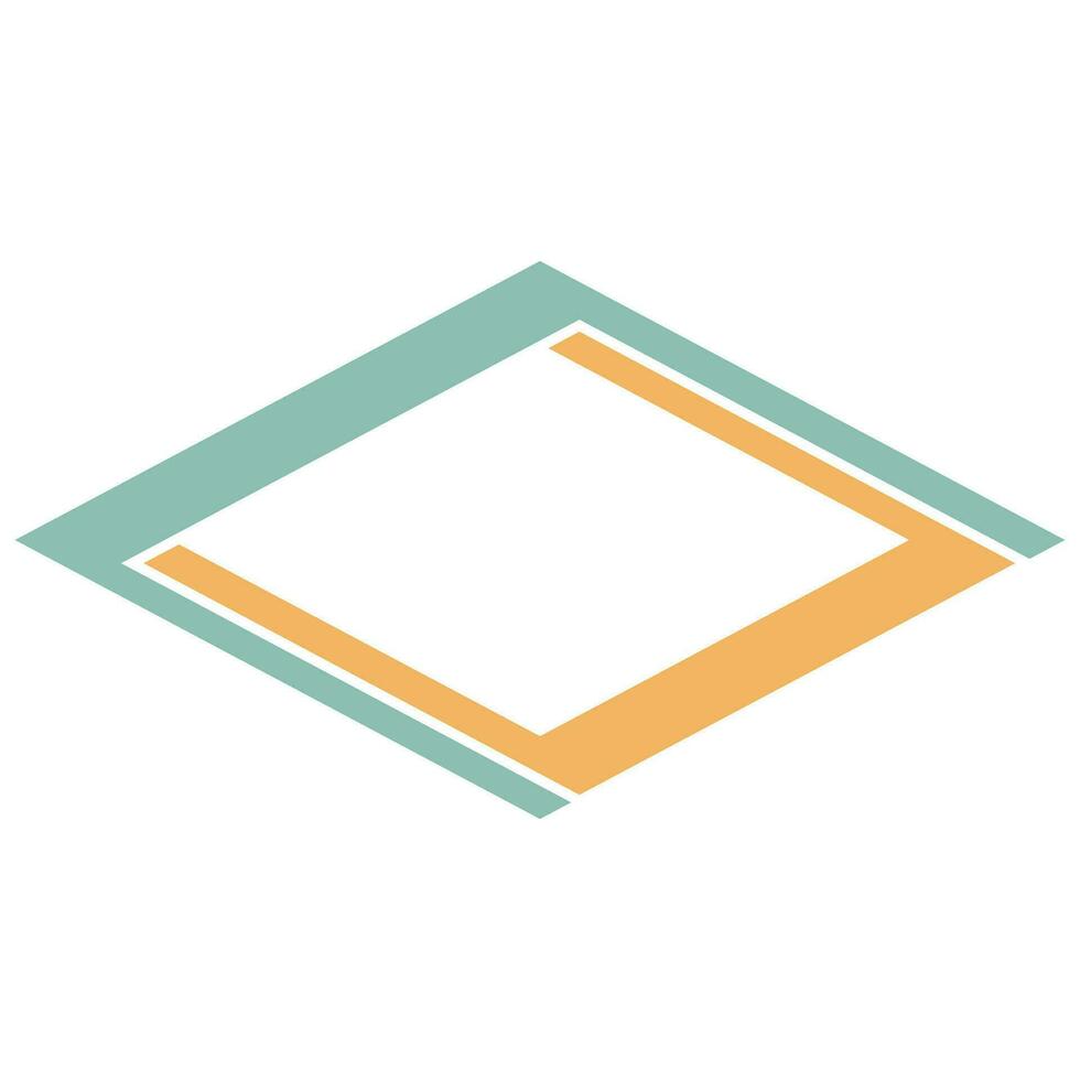 Perspektive Rhombus Logo, Diamant doppelt Logo, eben Symbol vektor