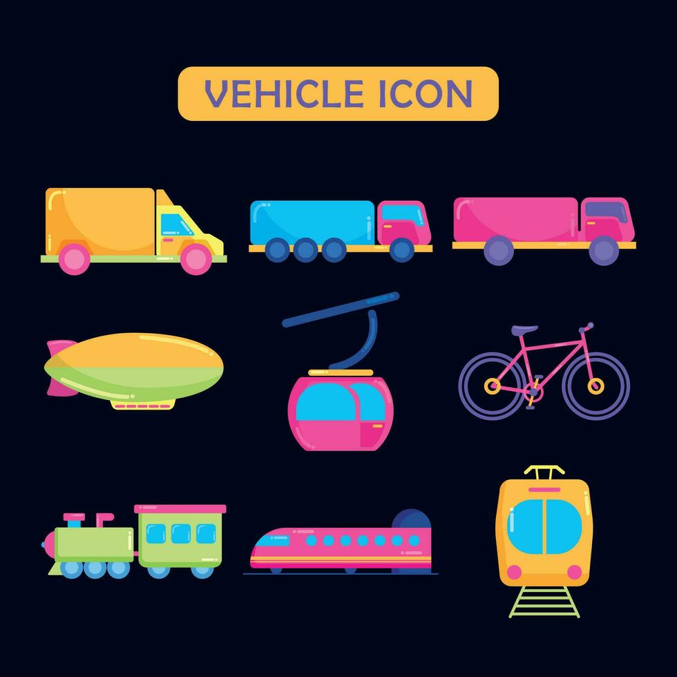 einstellen von anders Fahrzeug Symbole Vektor Illustration