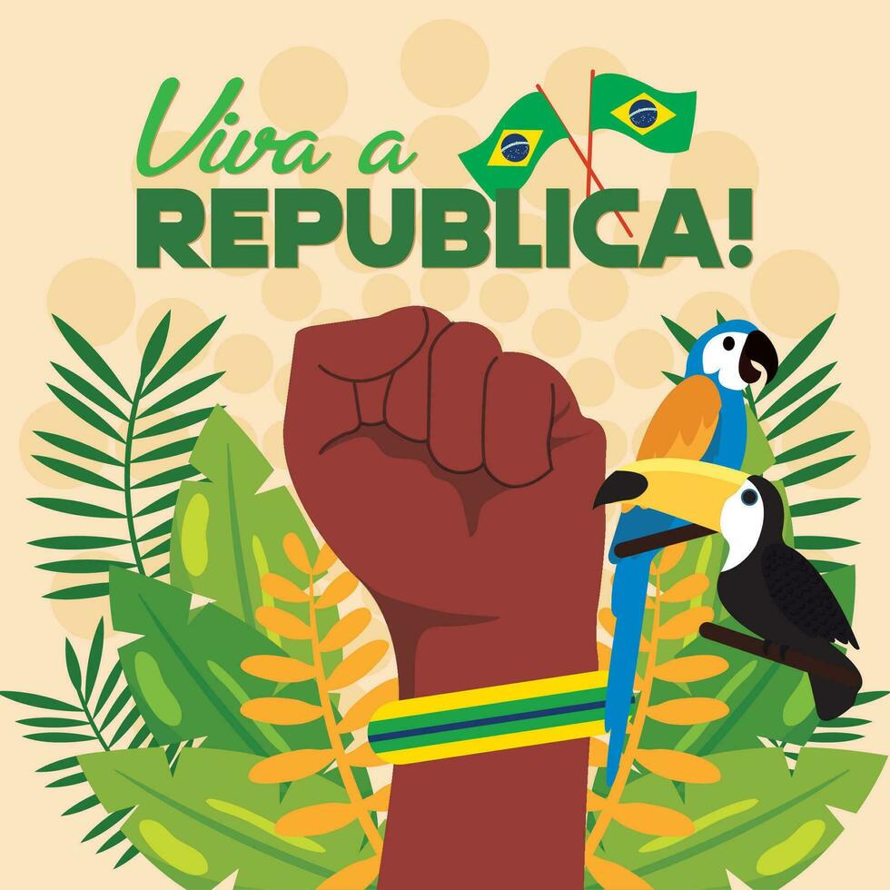 färgad viva la republik Brasilien bakgrund vektor illustration