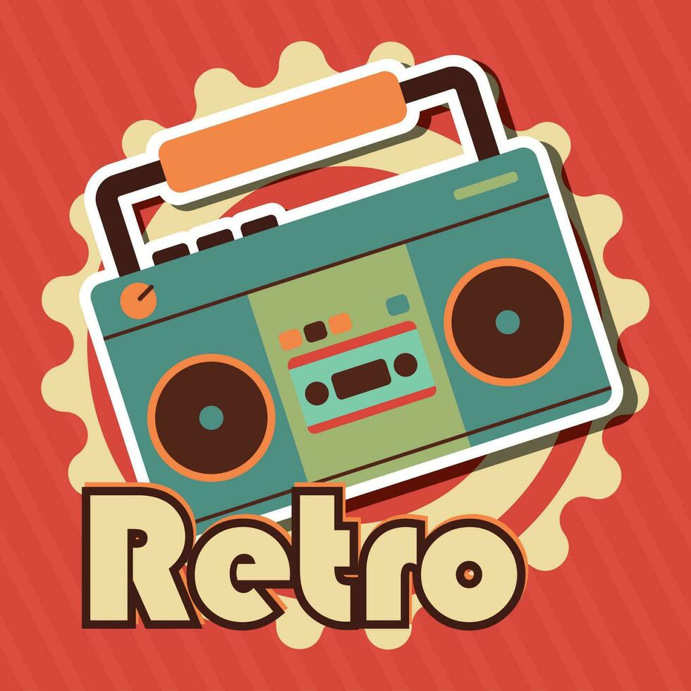 retro und nostalgisch Hintergrund mit ein Radio Vektor Illustration