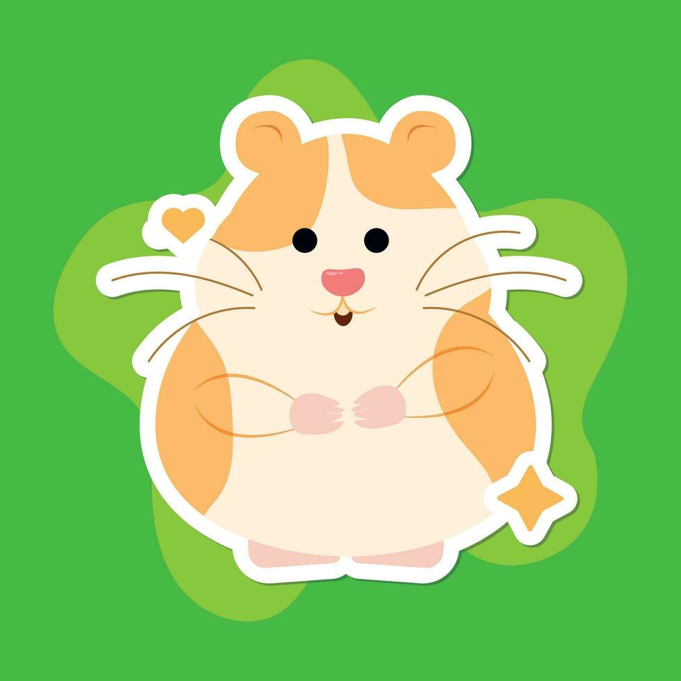 isolerat söt hamster tecknad serie karaktär vektor illustration