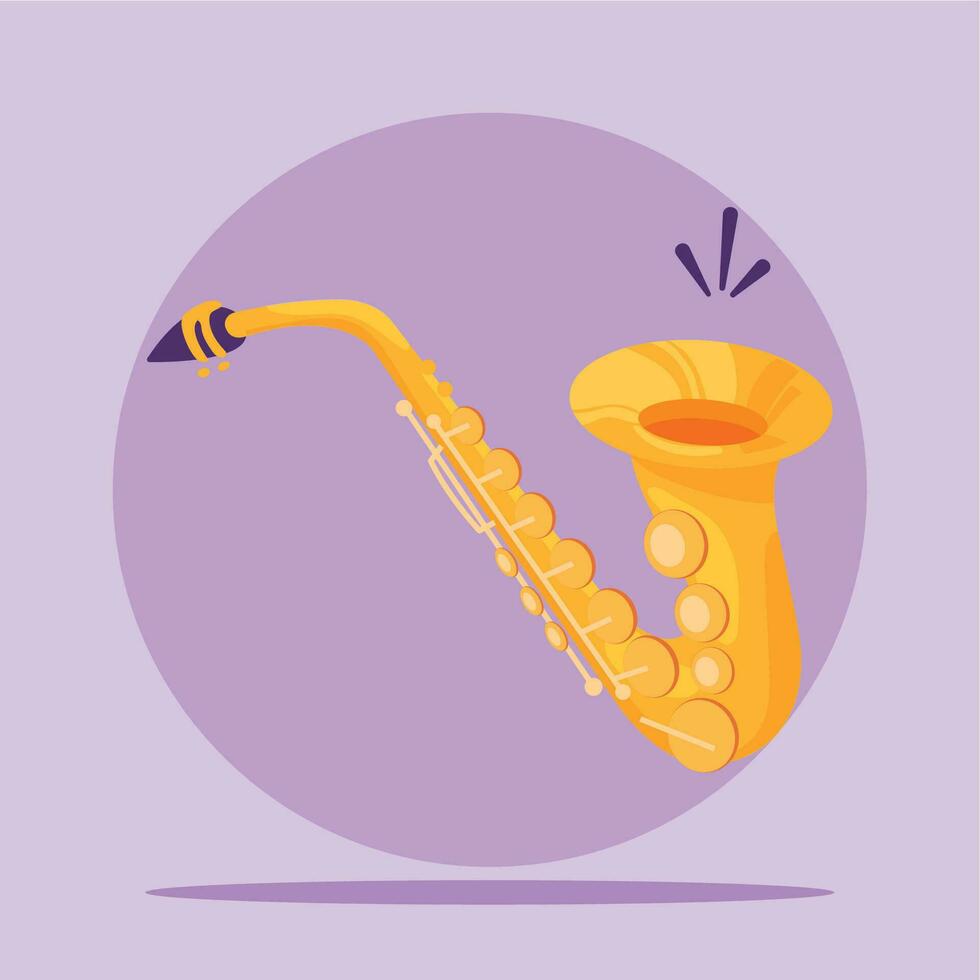 isolerat färgad saxofon musikalisk instrument ikon vektor illustration