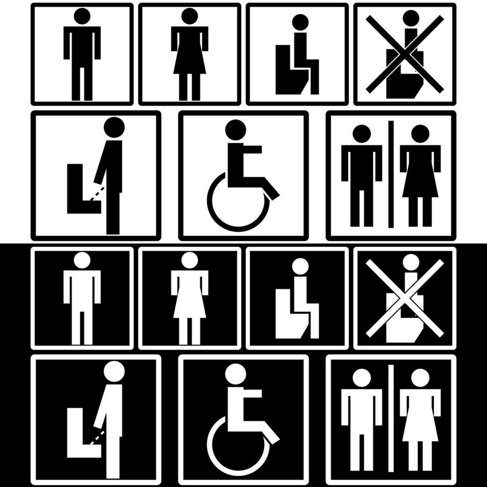 Geschlecht Symbol Badezimmer Symbol Öffentlichkeit Toilette, Vektor Illustration