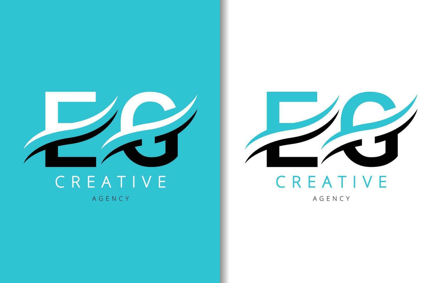 e g brev logotyp design med bakgrund och kreativ företag logotyp. modern text mode design. vektor illustration