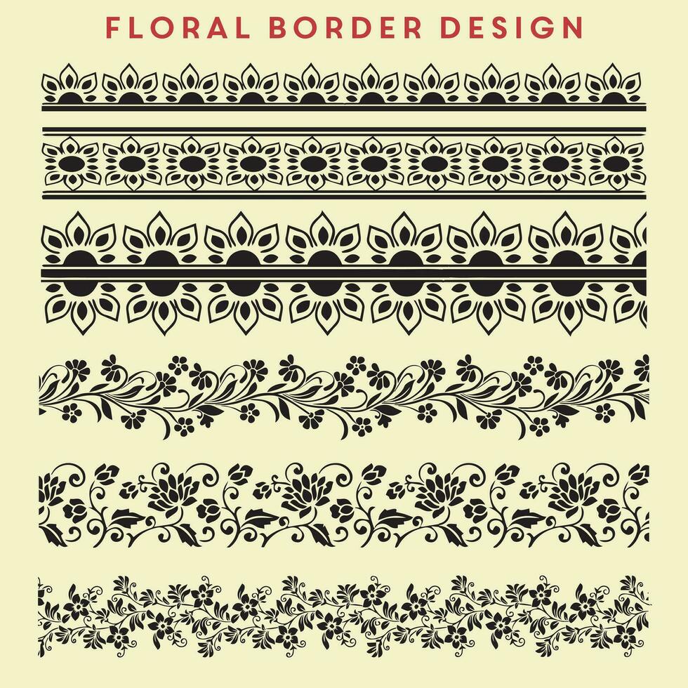 blommig gräns design vektor