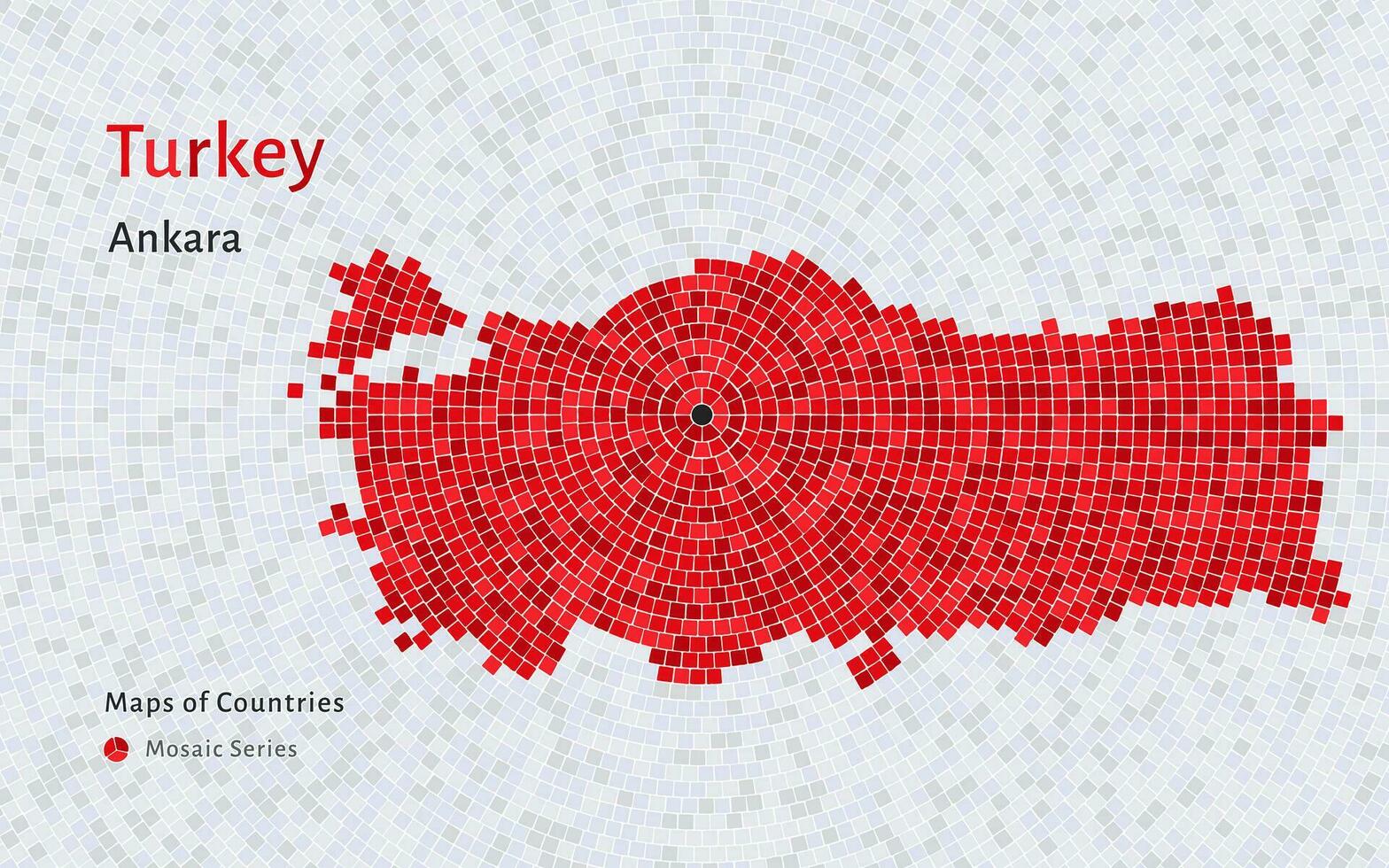 Kalkon Karta med en huvudstad av ankara visad i en mosaik- tegel mönster vektor