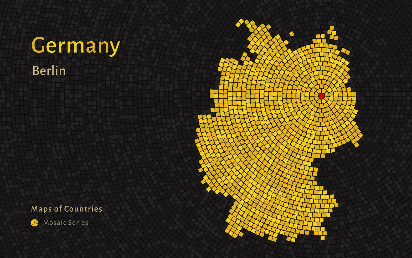 Deutschland Karte mit ein Hauptstadt von Berlin gezeigt im ein Mosaik Muster vektor