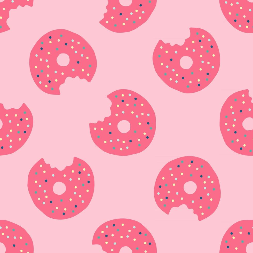 bestreute Donuts nahtloses Wiederholungsvektormuster vektor