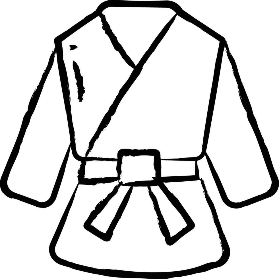 kimono hand dragen vektor illustrationer