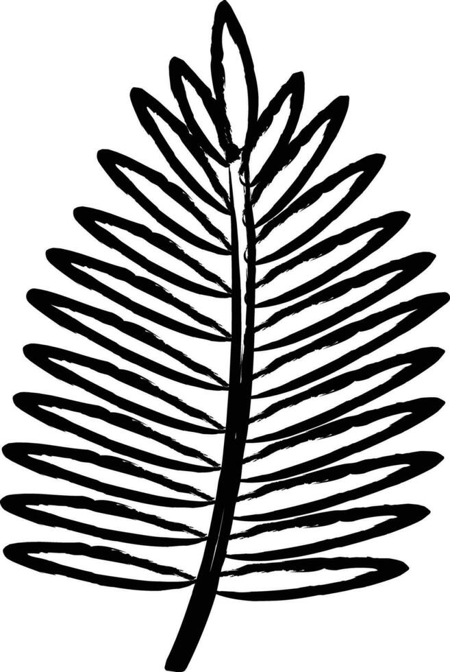 Salon Palme Blatt Hand gezeichnet Vektor Illustration