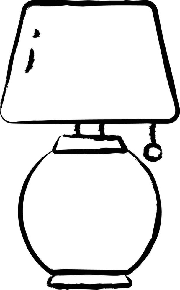 Gliederung Tabelle Lampe Hand gezeichnet Vektor Illustration