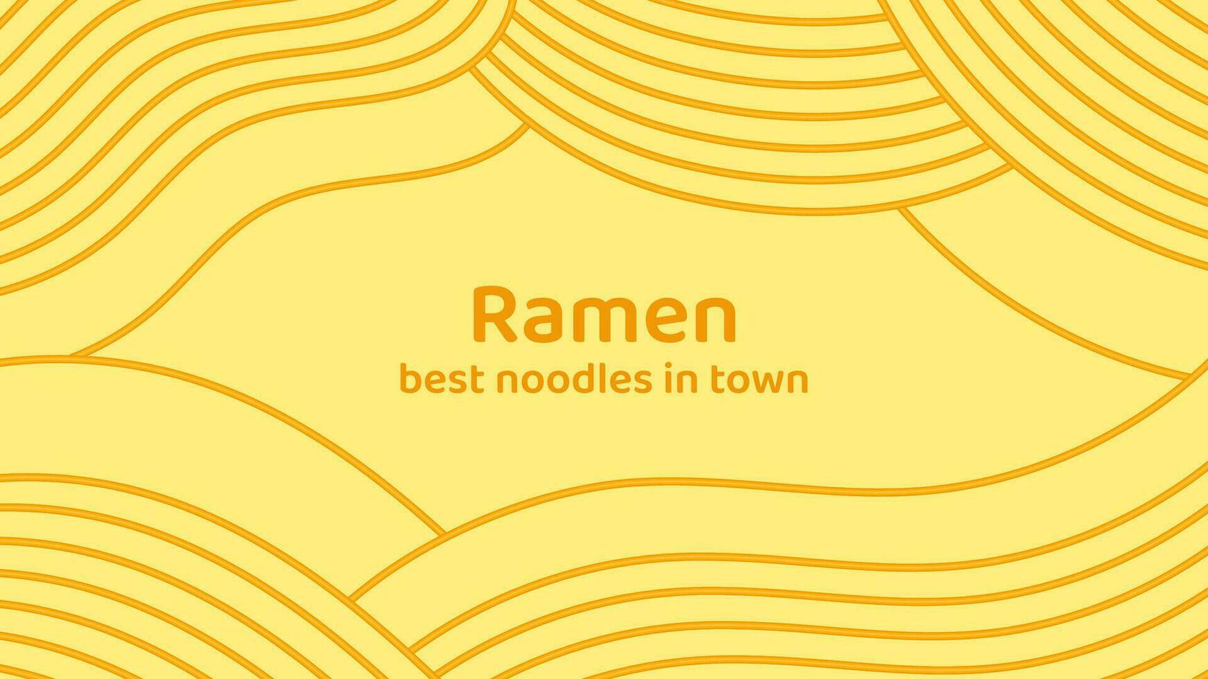 gul Ramen soppa textur baner mall. asiatisk omedelbar nudel, pasta eller spaghetti. japanska, kinesisk vågig design. bakgrund abstrakt mat illustration vektor