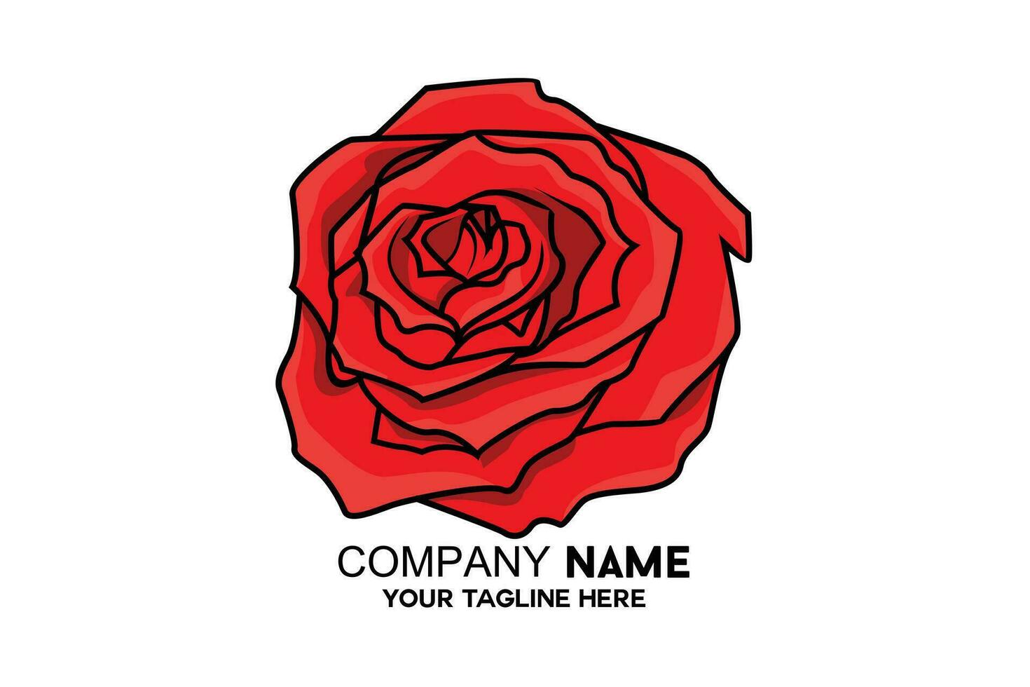 rot Blühen Rose Blume Logo vektor