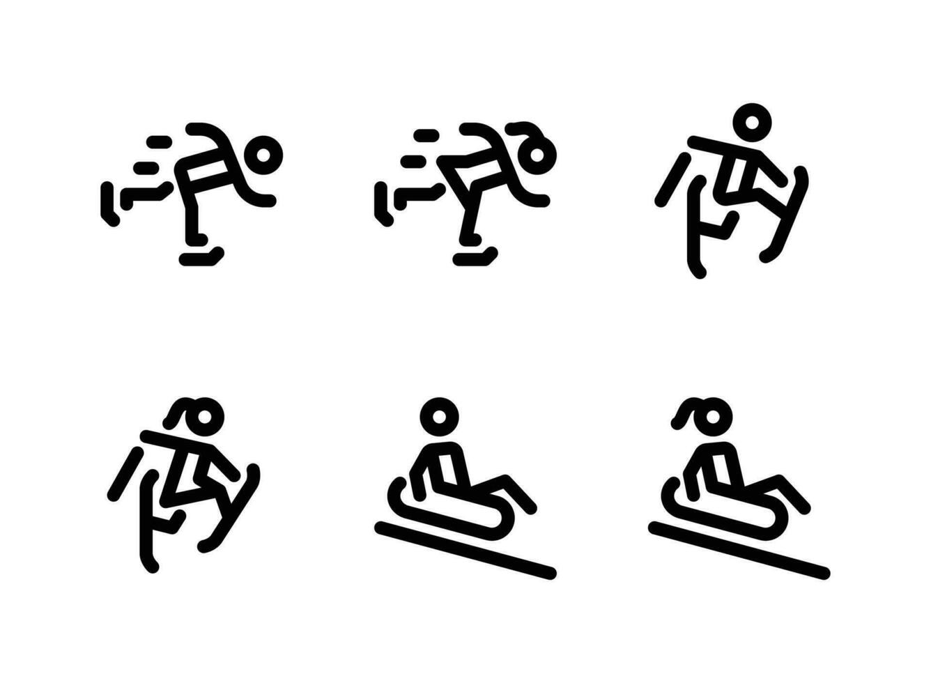 enkel uppsättning av vinter- sport vektor linje ikoner