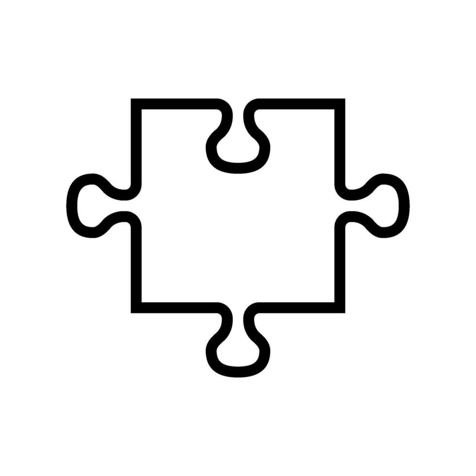 Puzzle Stück Puzzle Linie Symbol Vektor Illustration