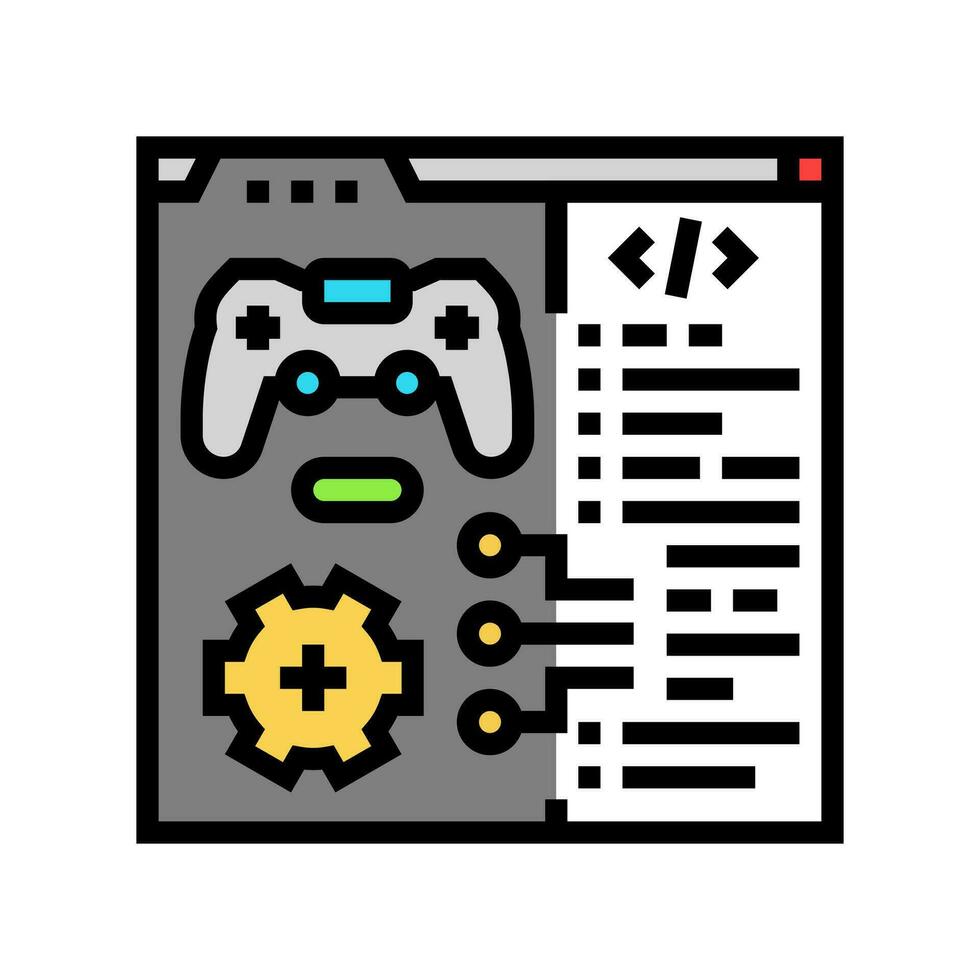 Programmierung Spiel Entwicklung Farbe Symbol Vektor Illustration